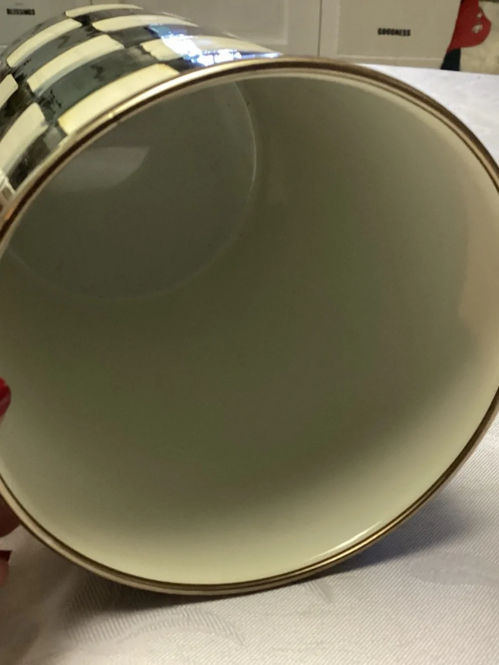 Mackenzie Child COURTLEY check cannister. New